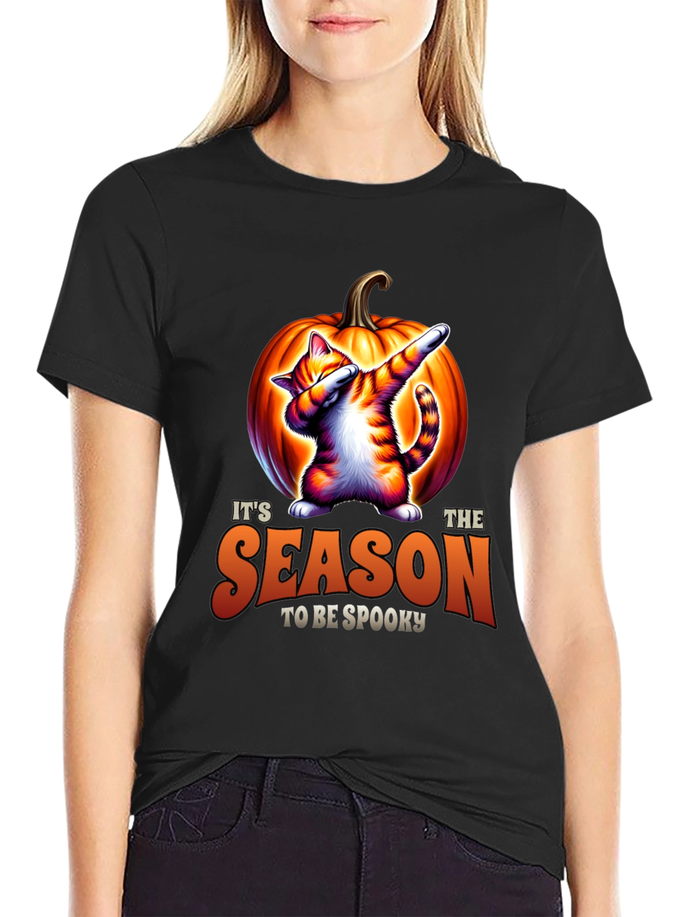 Spooky Season Cat Dab Halloween T-Shirt