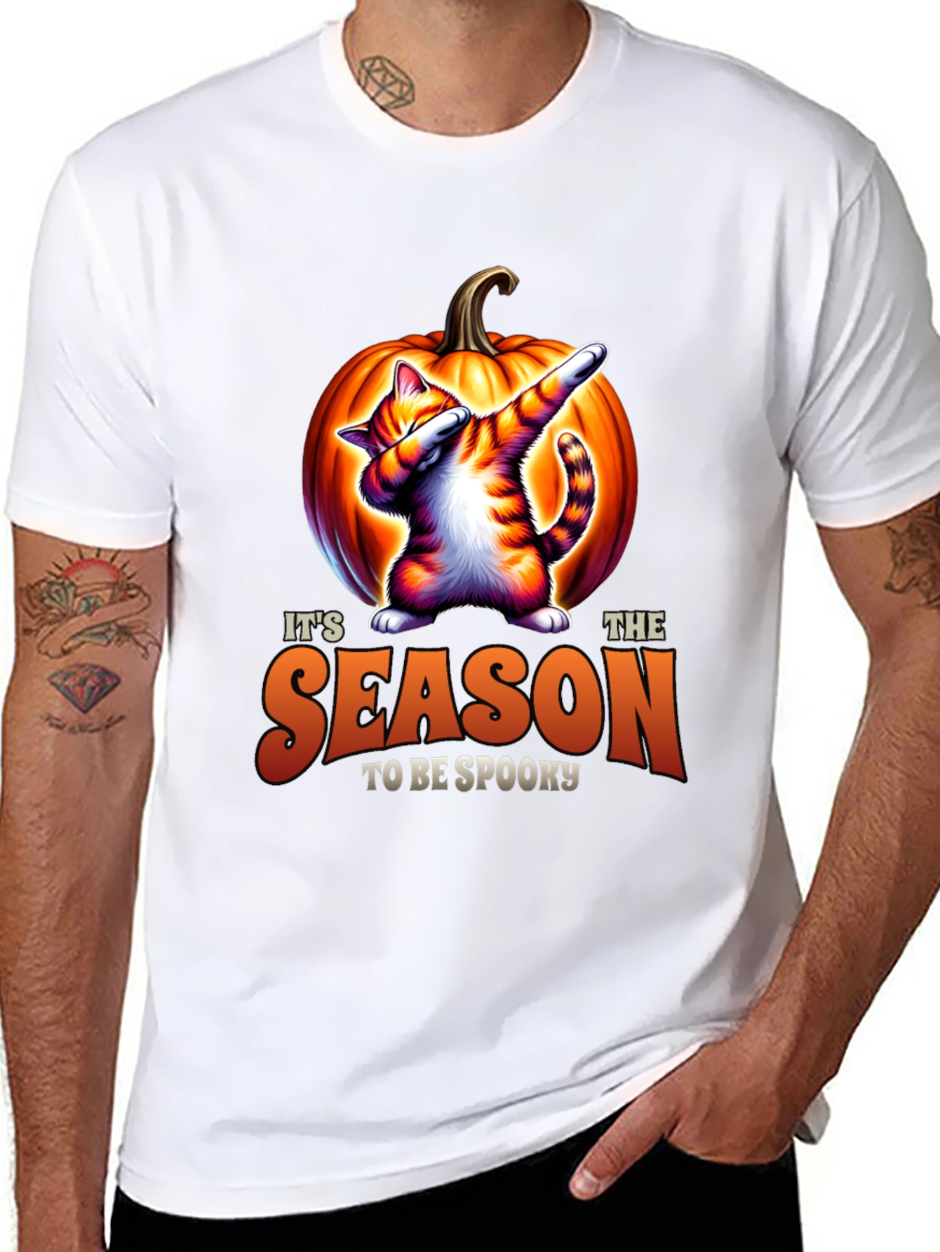 Spooky Season Cat Dab Halloween T-Shirt