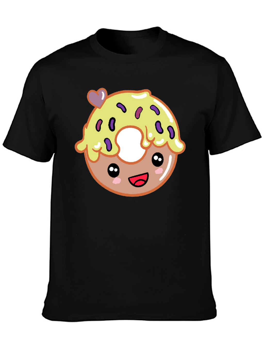 Cute Donut Graphic Tee - Unisex Black T-Shirt