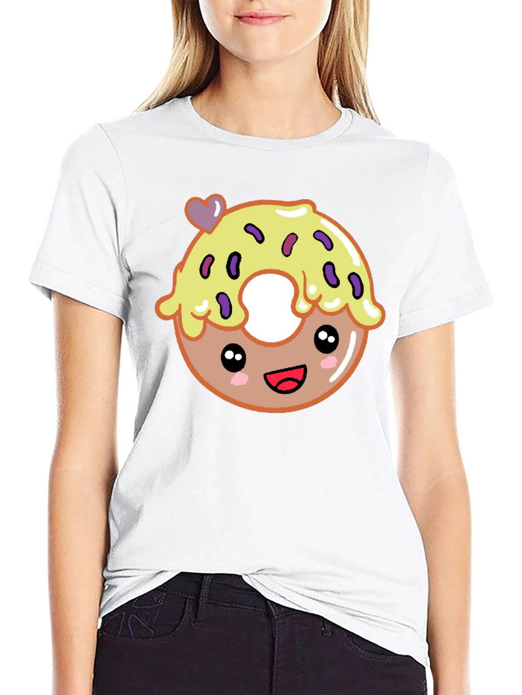 Cute Donut Graphic Tee - Unisex Black T-Shirt
