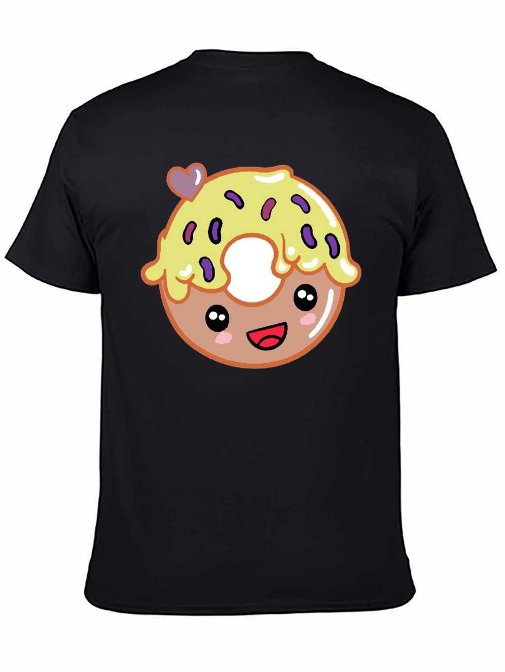 Cute Donut Graphic Tee - Unisex Black T-Shirt