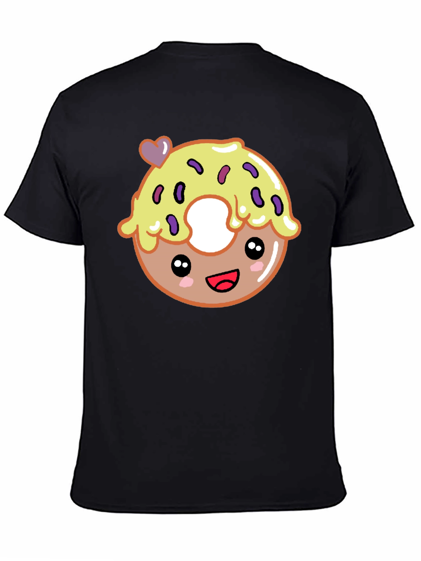Cute Donut Graphic Tee - Unisex Black T-Shirt