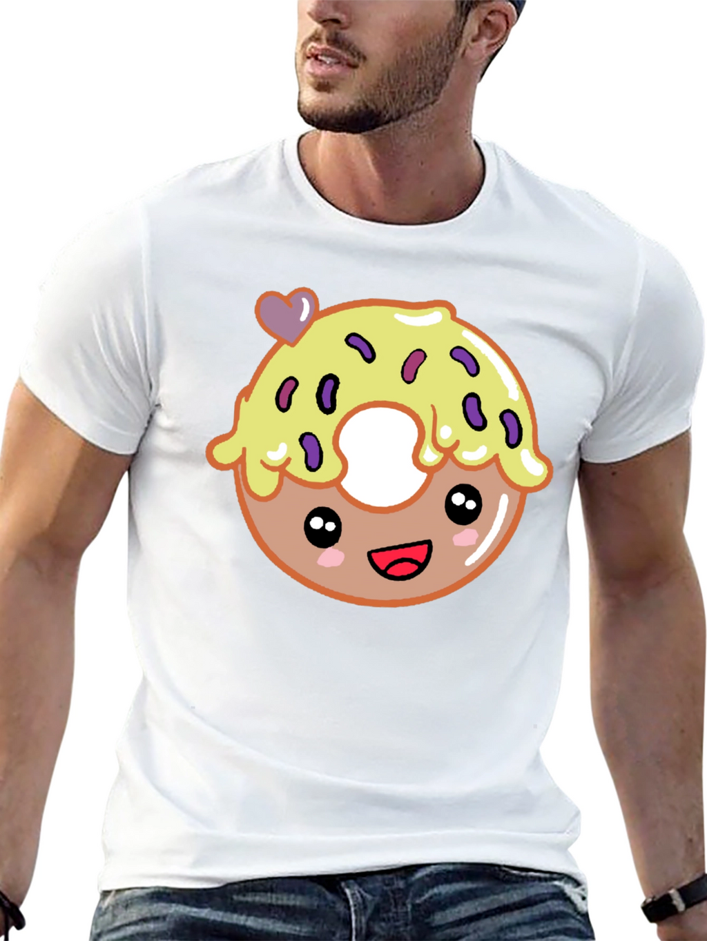Cute Donut Graphic Tee - Unisex Black T-Shirt