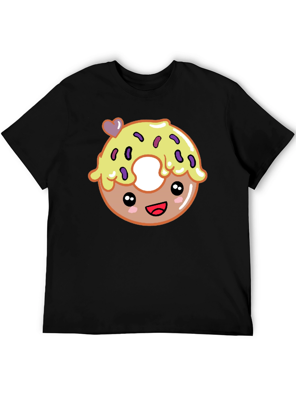 Cute Donut Graphic Tee - Unisex Black T-Shirt