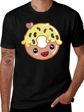 Cute Donut Graphic Tee - Unisex Black T-Shirt