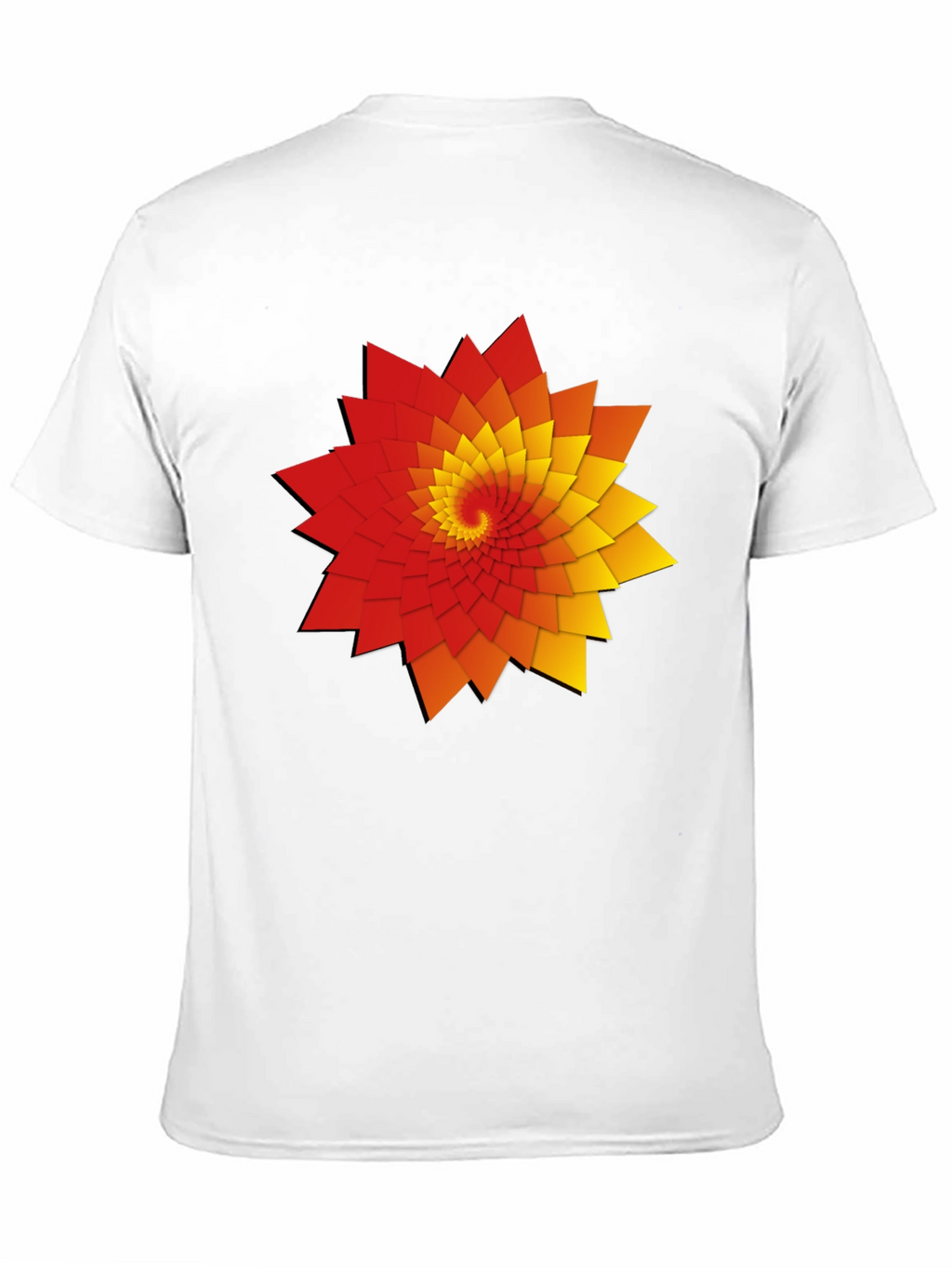Geometric Spiral Graphic Print Black T-Shirt