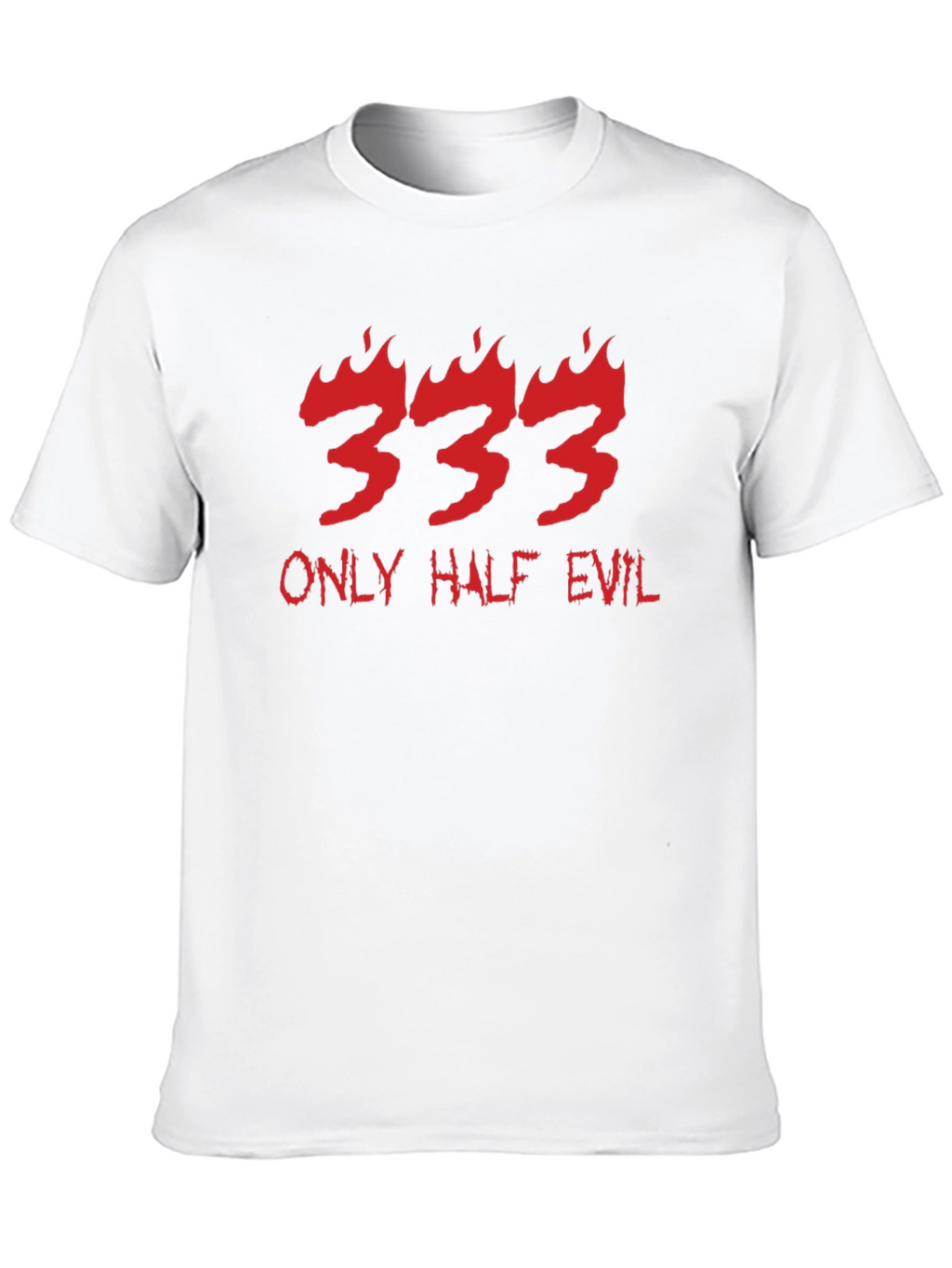 333 Only Half Evil Graphic Print Black T-Shirt