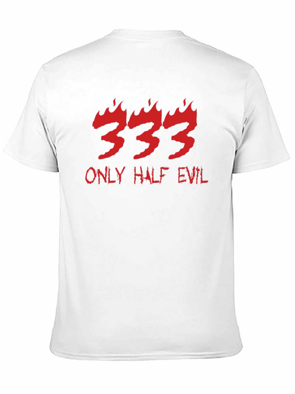 333 Only Half Evil Graphic Print Black T-Shirt