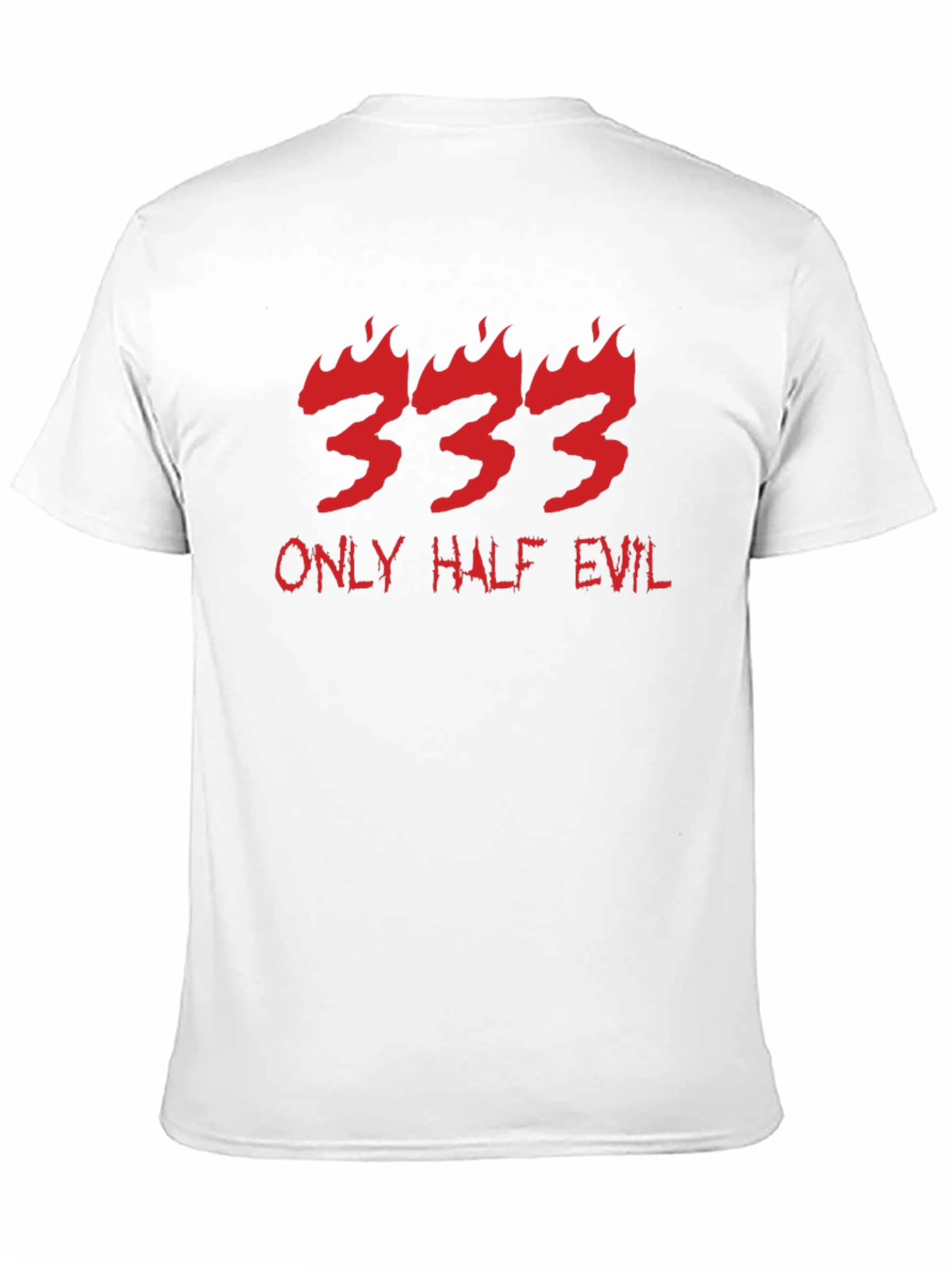 333 Only Half Evil Graphic Print Black T-Shirt