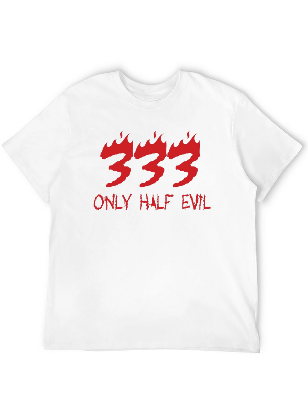 333 Only Half Evil Graphic Print Black T-Shirt