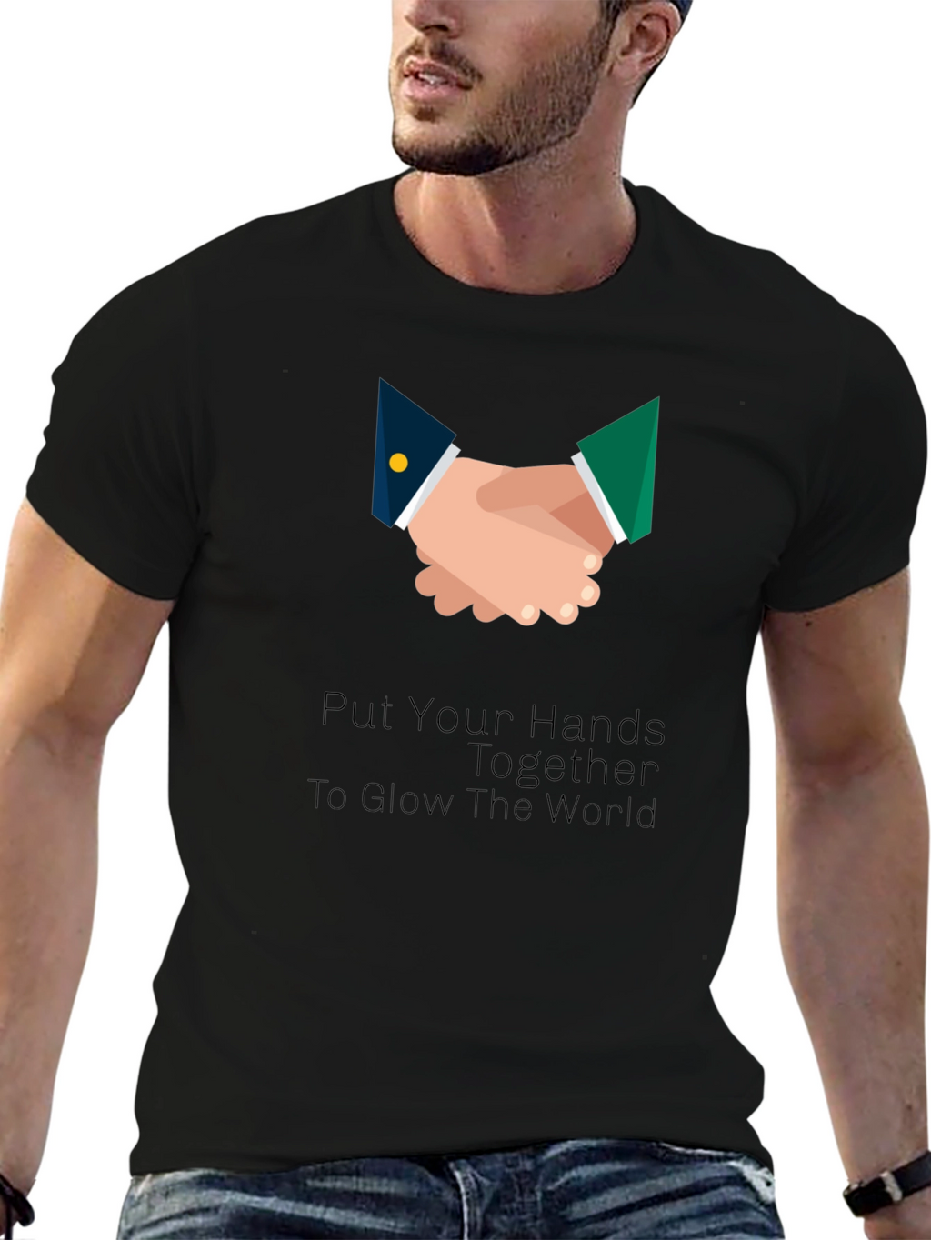 Hands Together Graphic Tee - Unisex Black T-Shirt