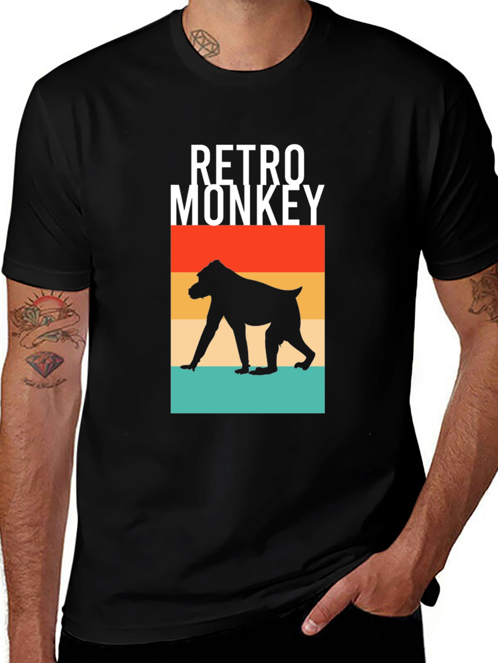Retro Monkey Graphic Tee - Classic Cool