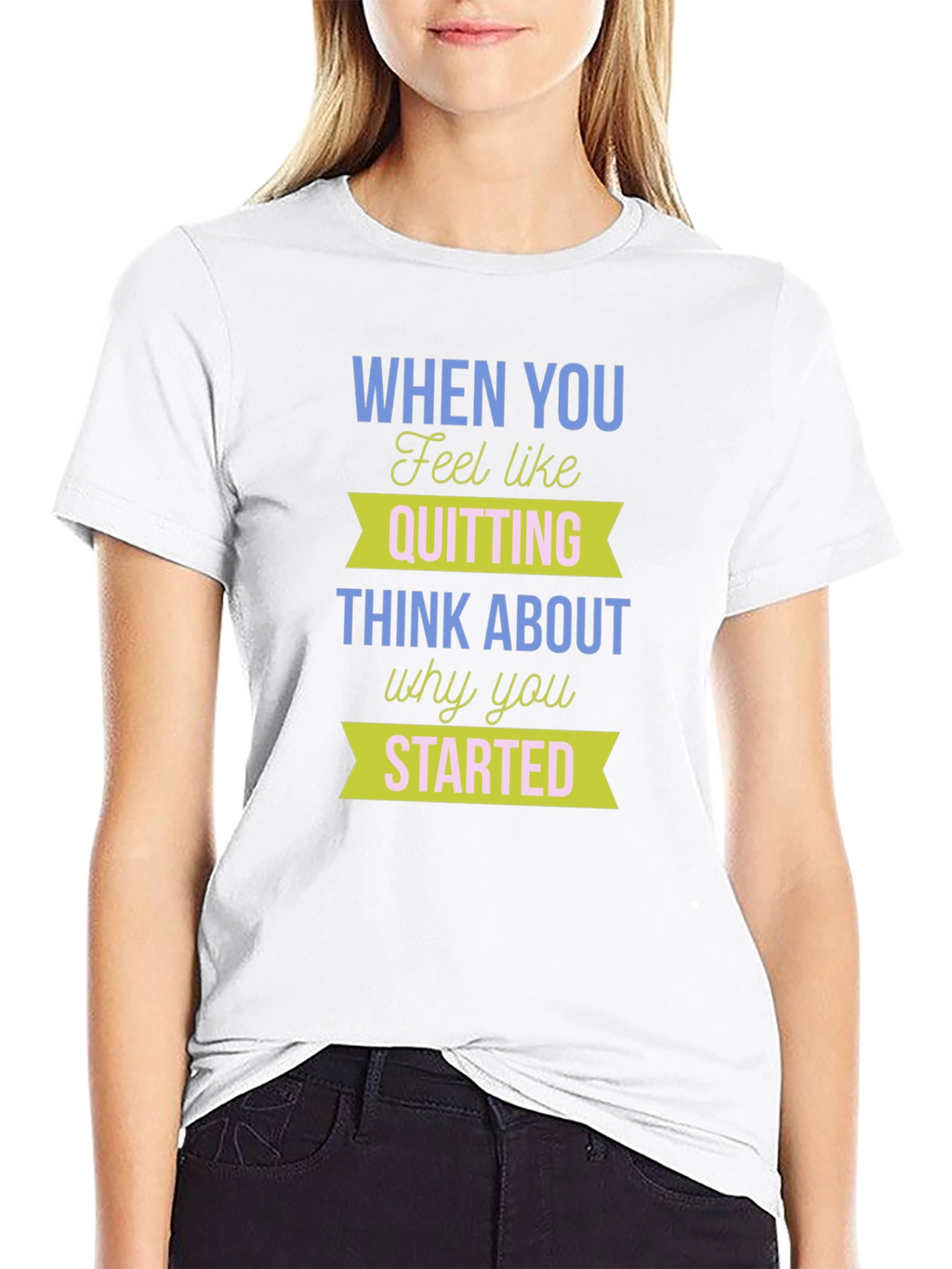 Motivational T-Shirt: Never Quit - Start Strong