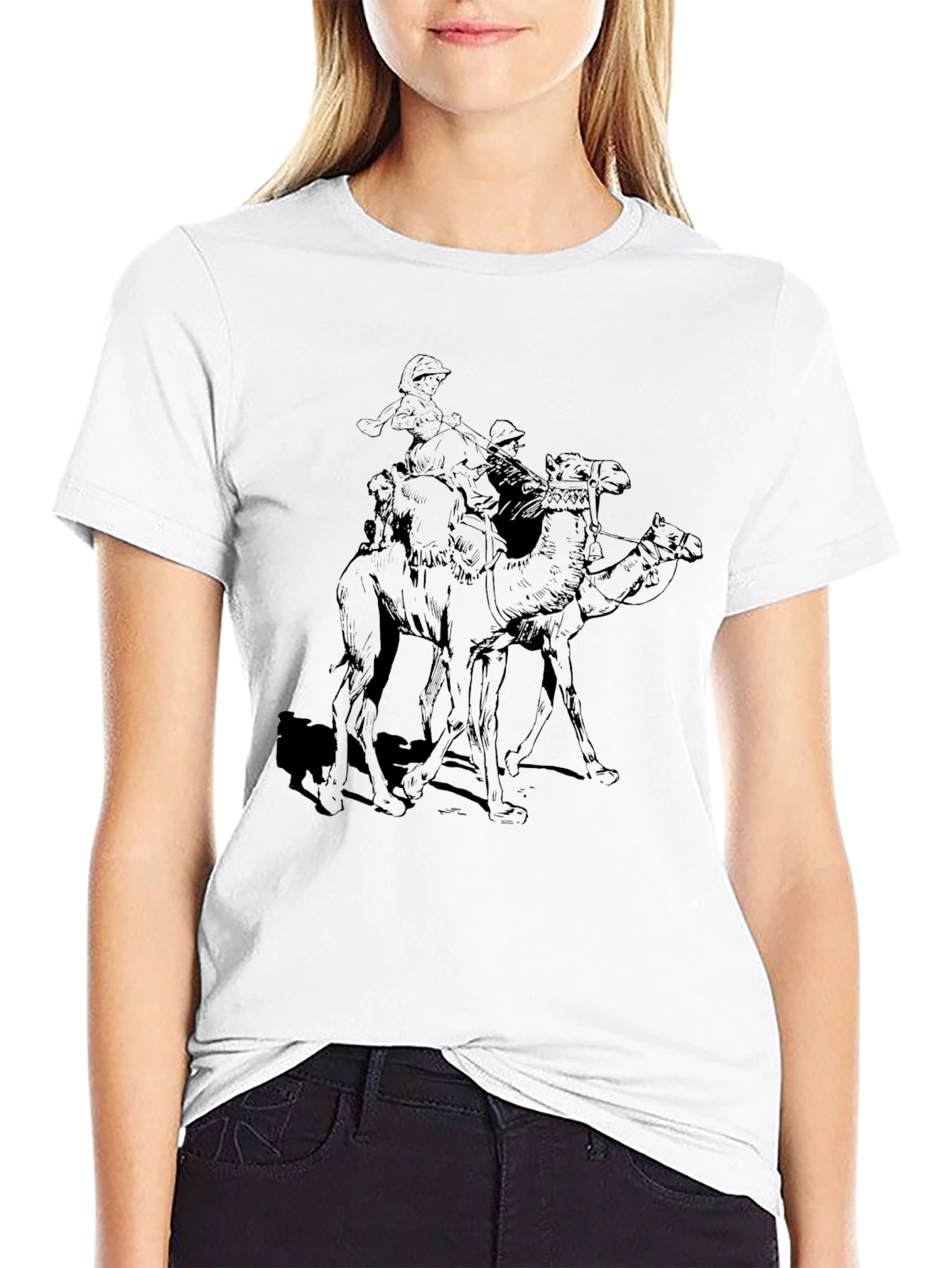 Camel Riders Graphic Black T-Shirt