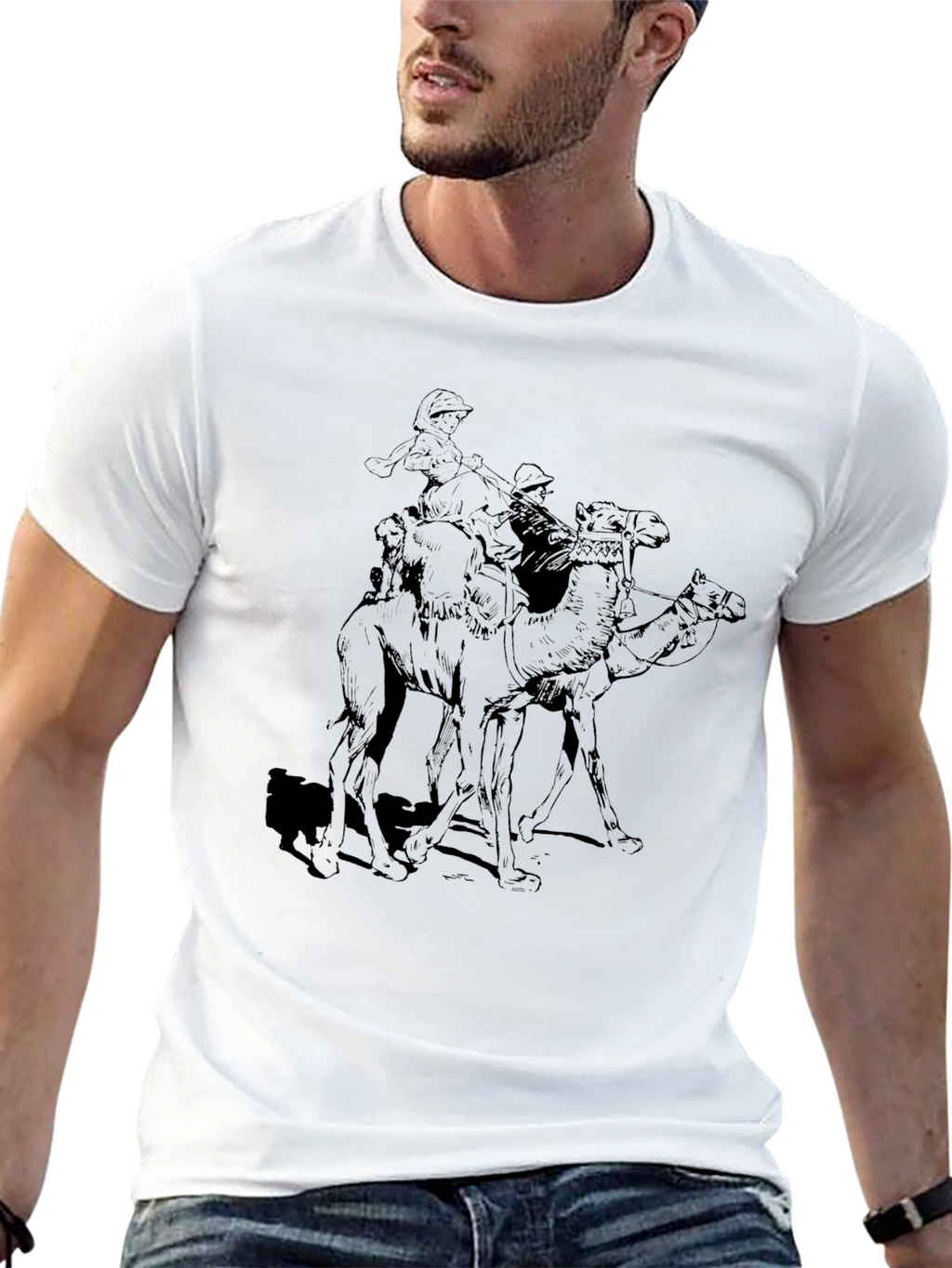 Camel Riders Graphic Black T-Shirt