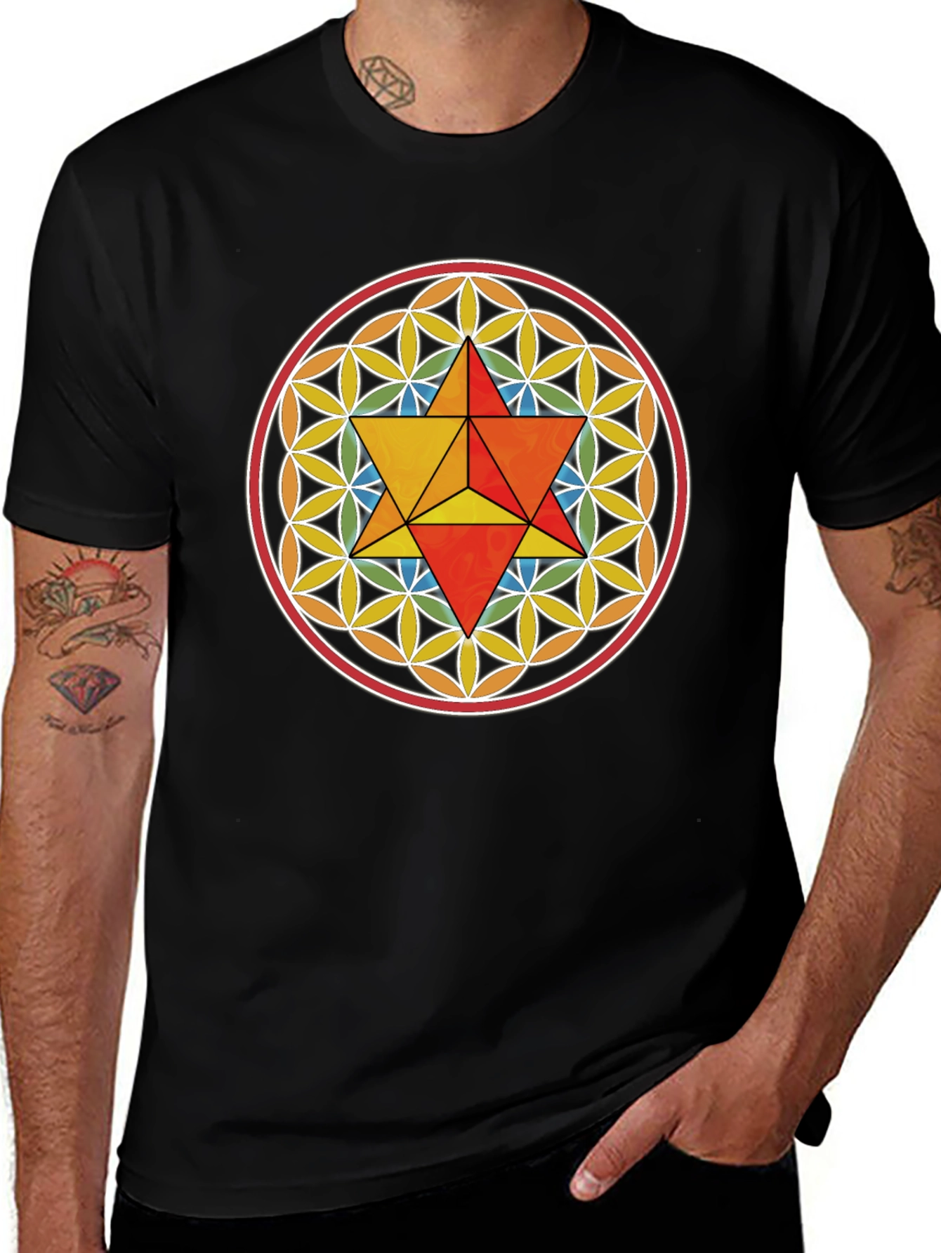 Merkaba Flower of Life Graphic Tee