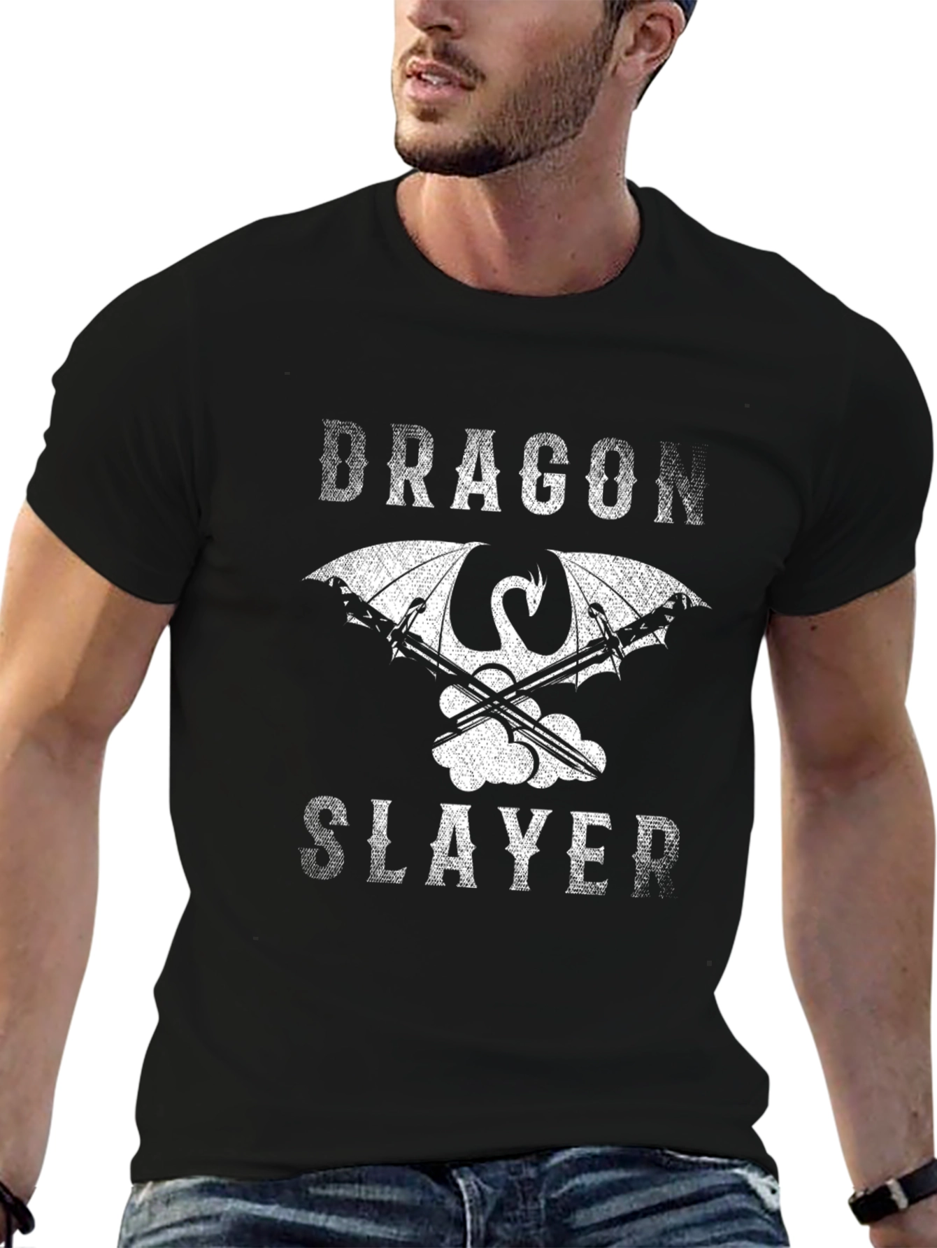 Dragon Slayer Graphic Tee - Fantasy Design T-Shirt