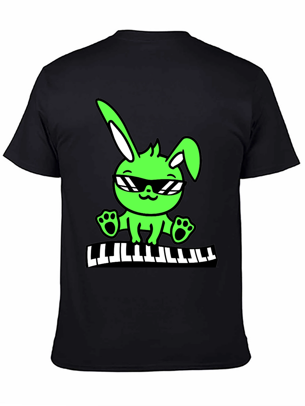 Cool Bunny Keyboardist Graphic Tee