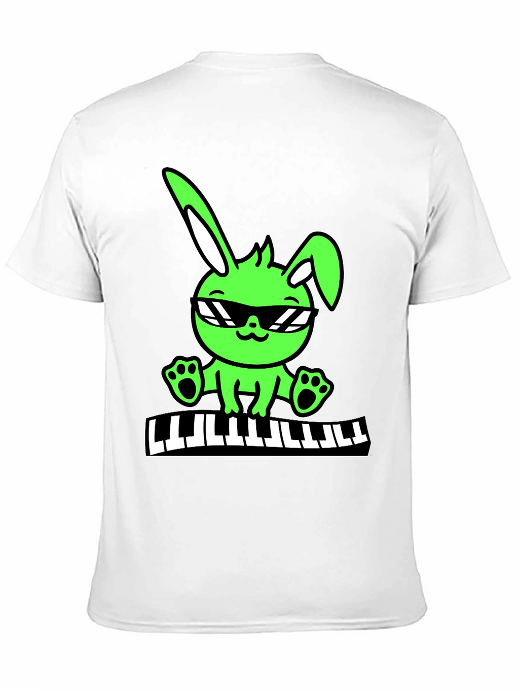 Cool Bunny Keyboardist Graphic Tee