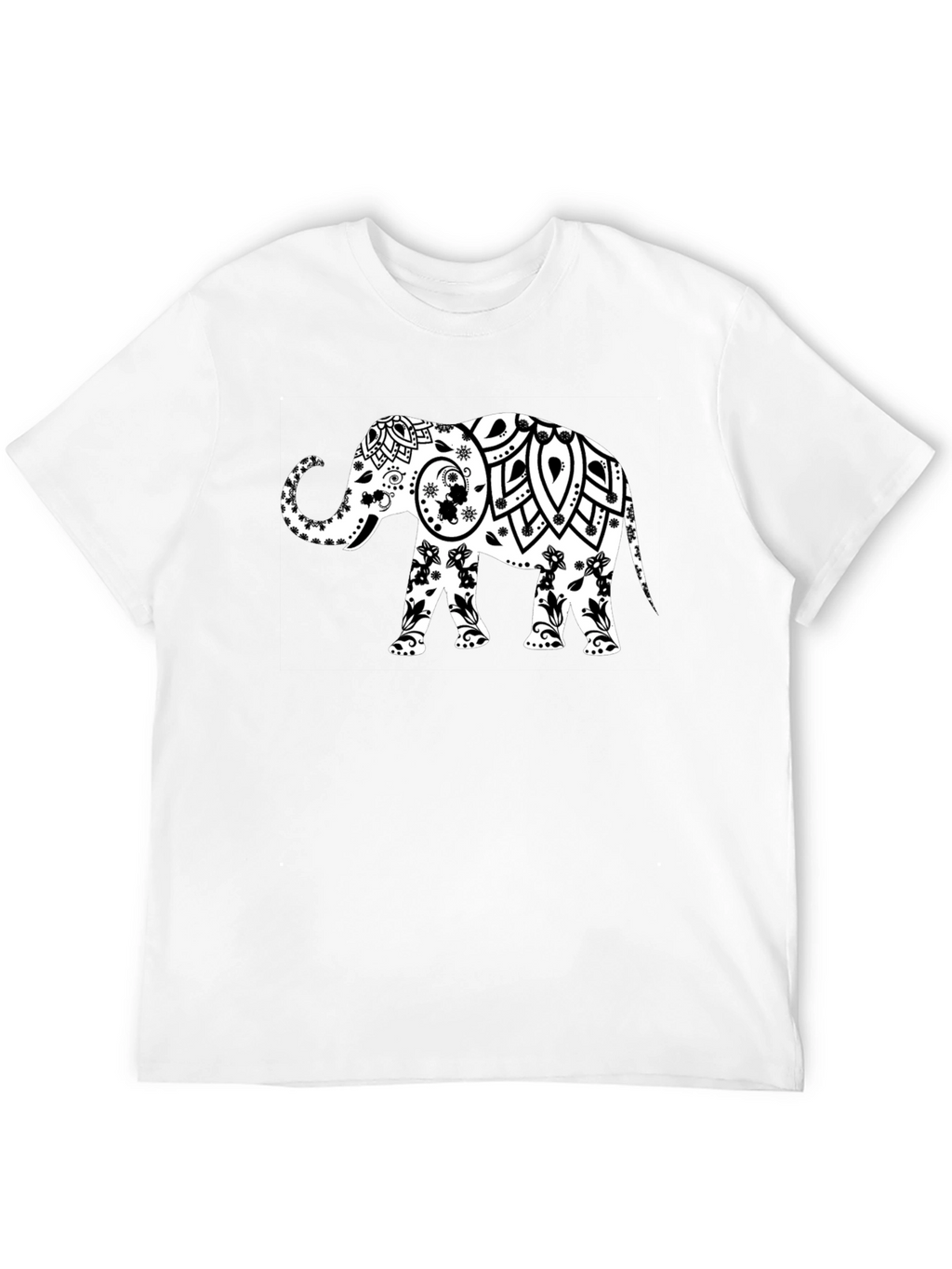 Elephant Mandala Graphic Tee - Stylish Black T-Shirt