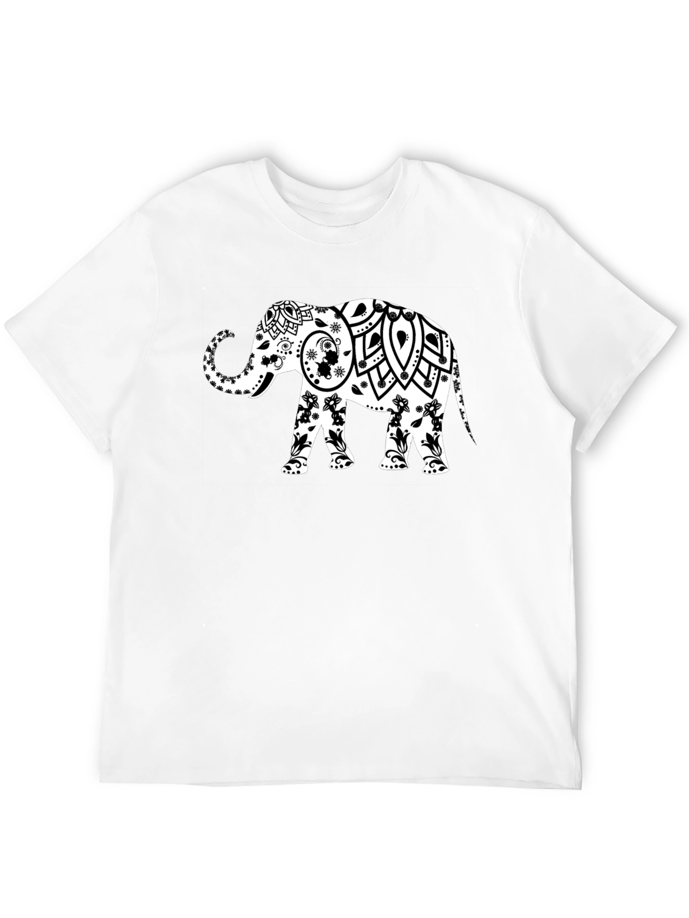 Elephant Mandala Graphic Tee - Stylish Black T-Shirt