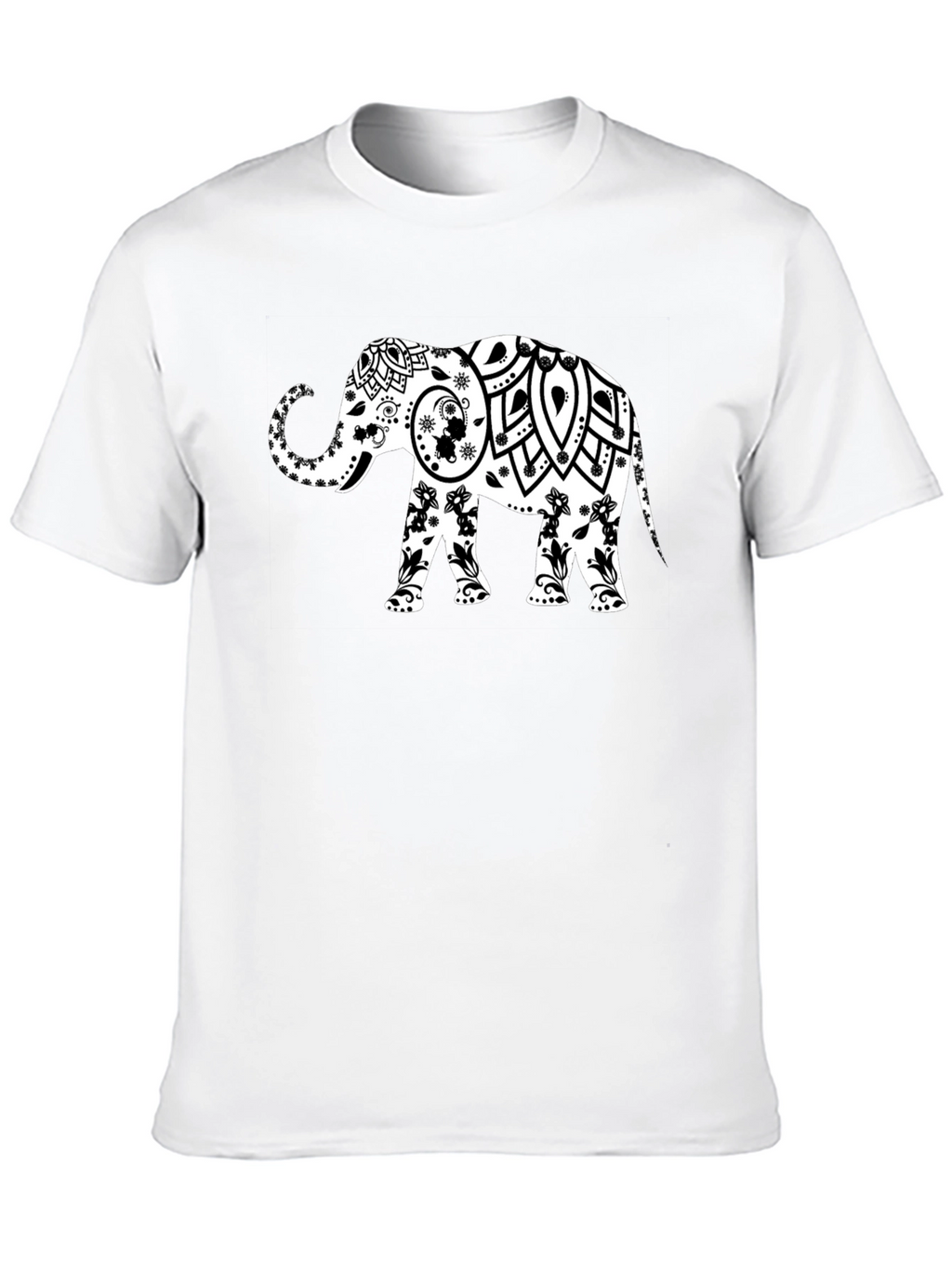 Elephant Mandala Graphic Tee - Stylish Black T-Shirt