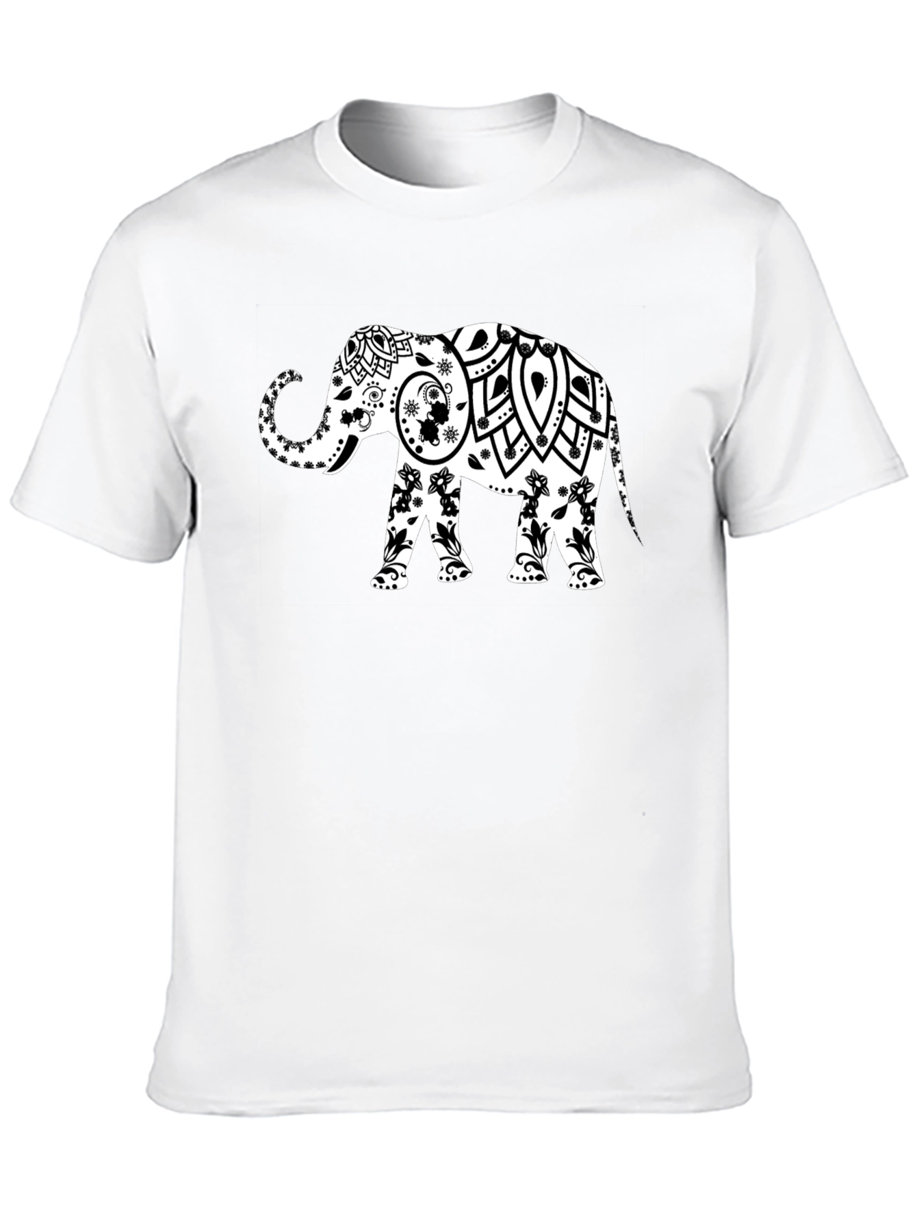 Elephant Mandala Graphic Tee - Stylish Black T-Shirt