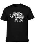 Elephant Mandala Graphic Tee - Stylish Black T-Shirt