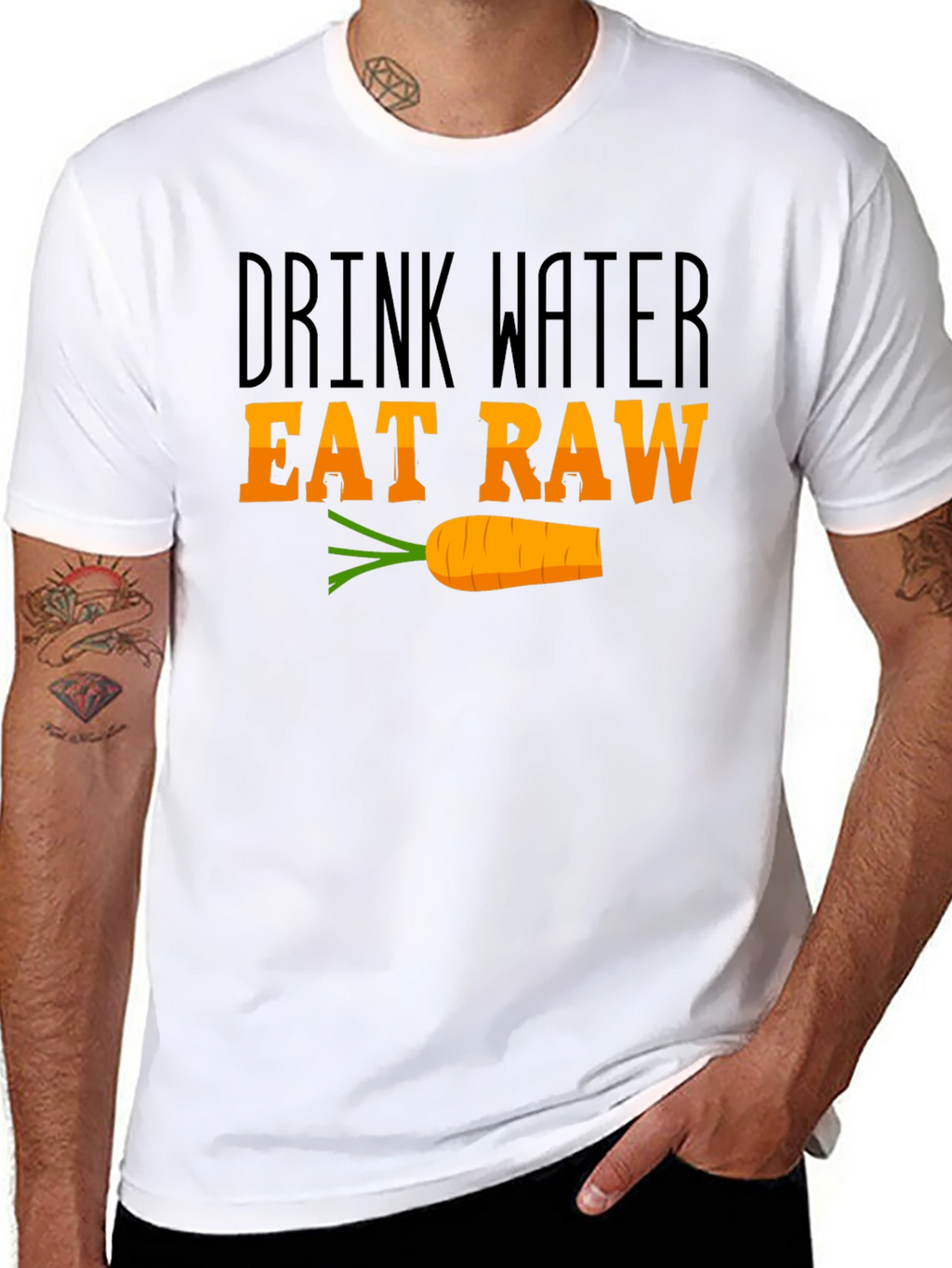 Drink Water Eat Raw Graphic T-Shirt