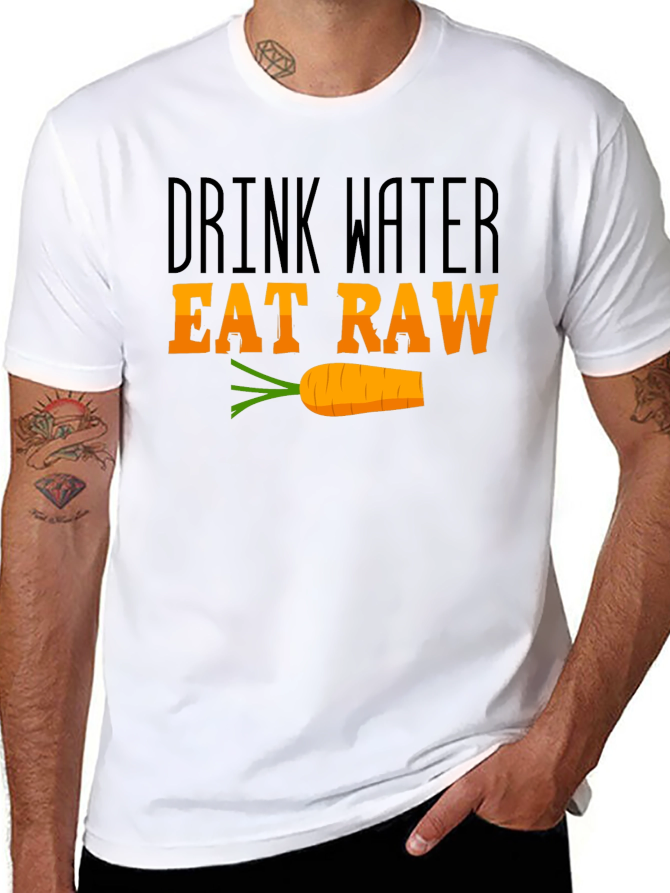 Drink Water Eat Raw Graphic T-Shirt