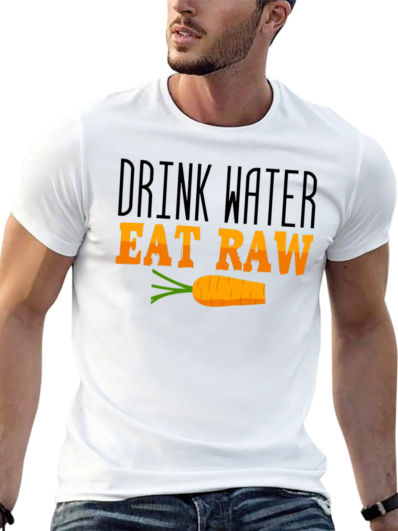 Drink Water Eat Raw Graphic T-Shirt