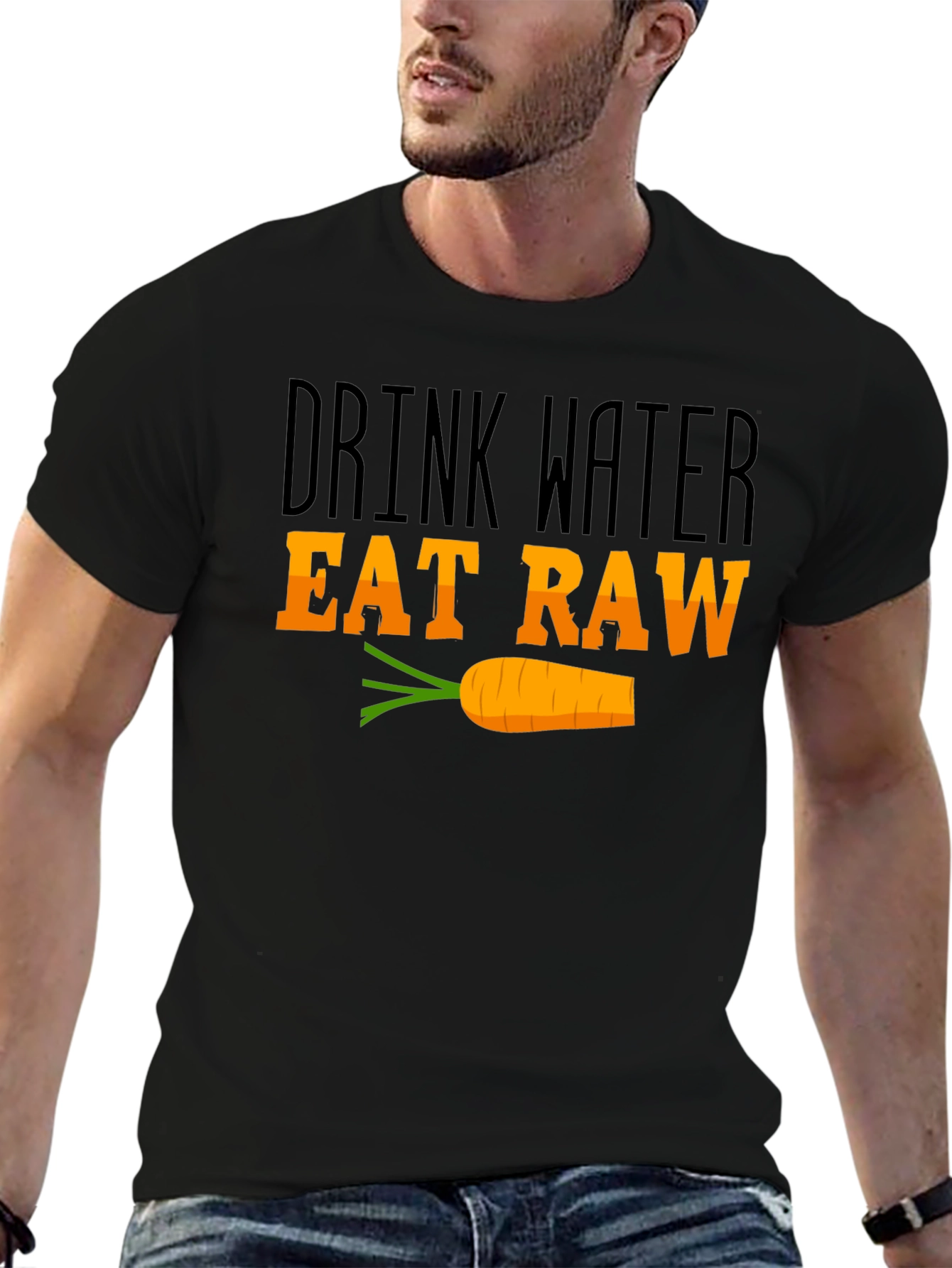 Drink Water Eat Raw Graphic T-Shirt