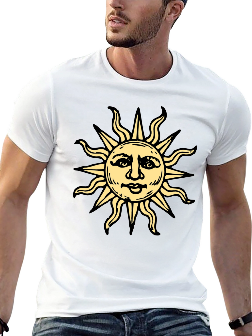Sun Graphic Tee - Unique Design Soft Cotton