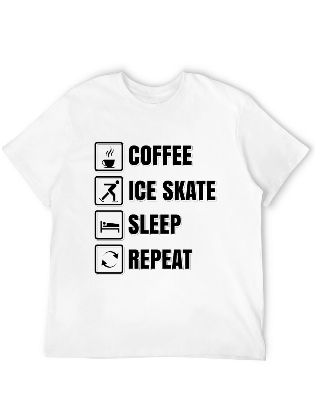 Coffee Ice Skate Sleep Repeat Graphic Tee