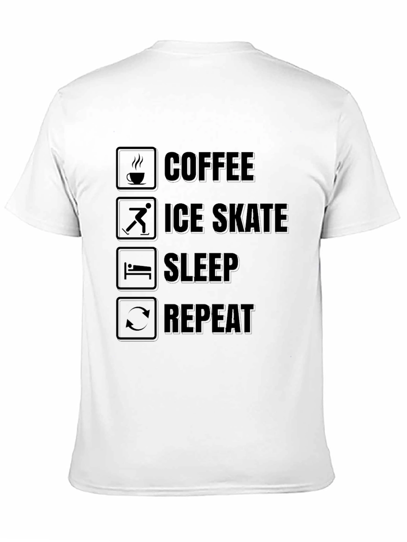 Coffee Ice Skate Sleep Repeat Graphic Tee