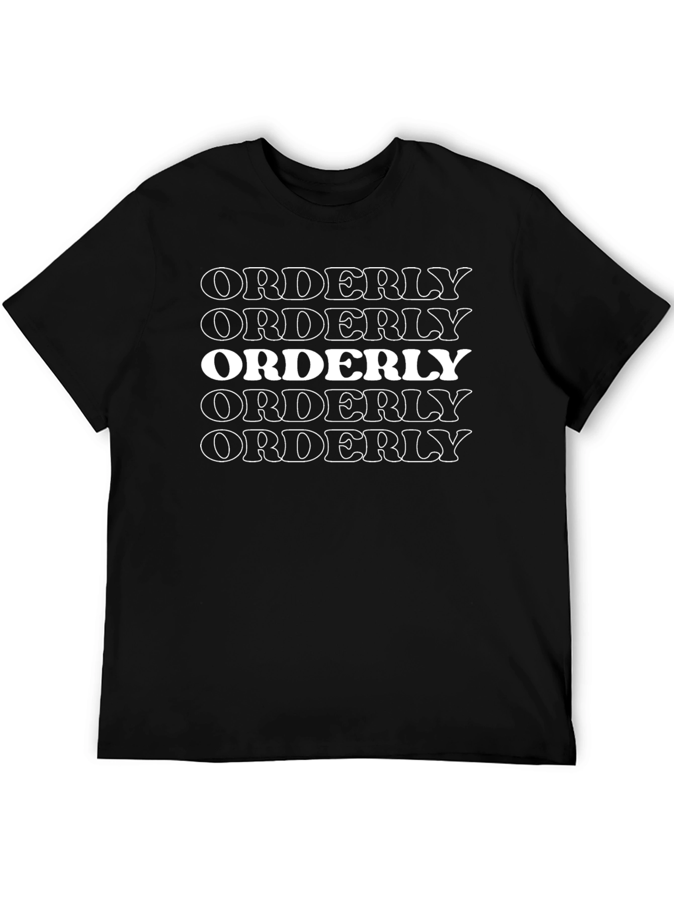 Orderly Graphic Tee - Black Cotton T-Shirt