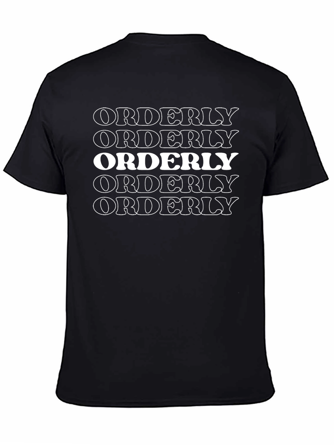 Orderly Graphic Tee - Black Cotton T-Shirt