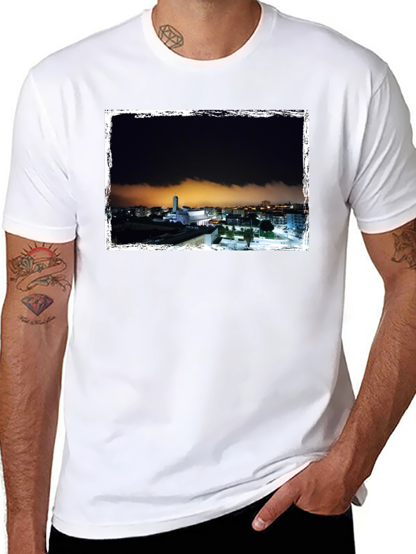 Night Scene Graphic Tee - Black