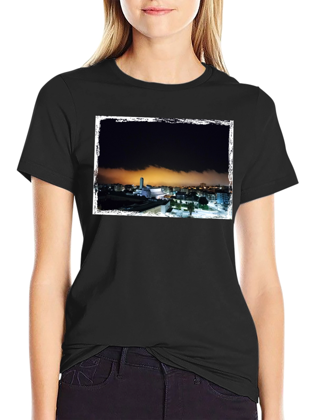 Night Scene Graphic Tee - Black