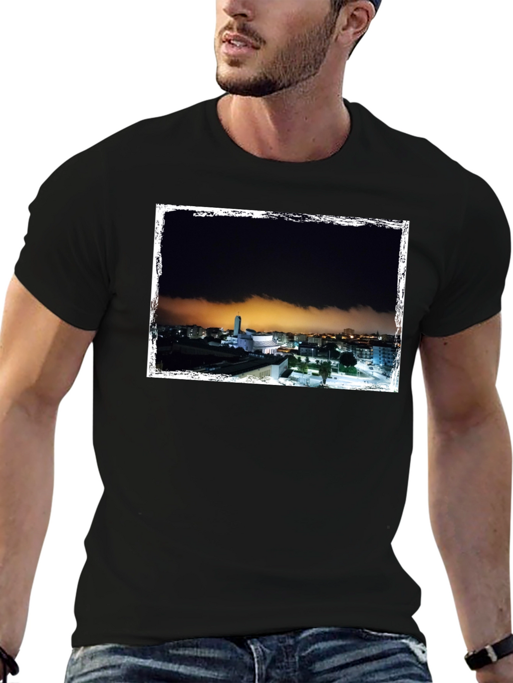 Night Scene Graphic Tee - Black
