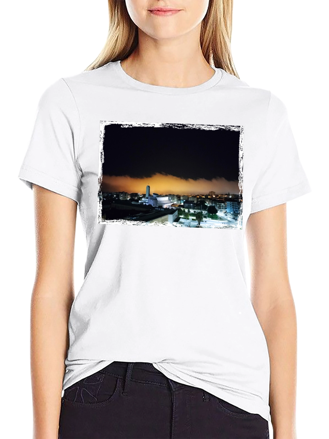 Night Scene Graphic Tee - Black