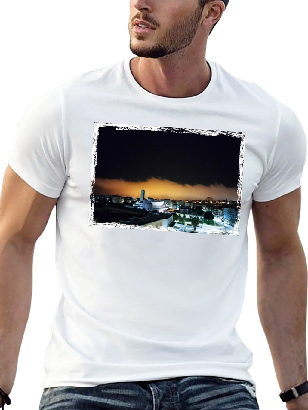 Night Scene Graphic Tee - Black