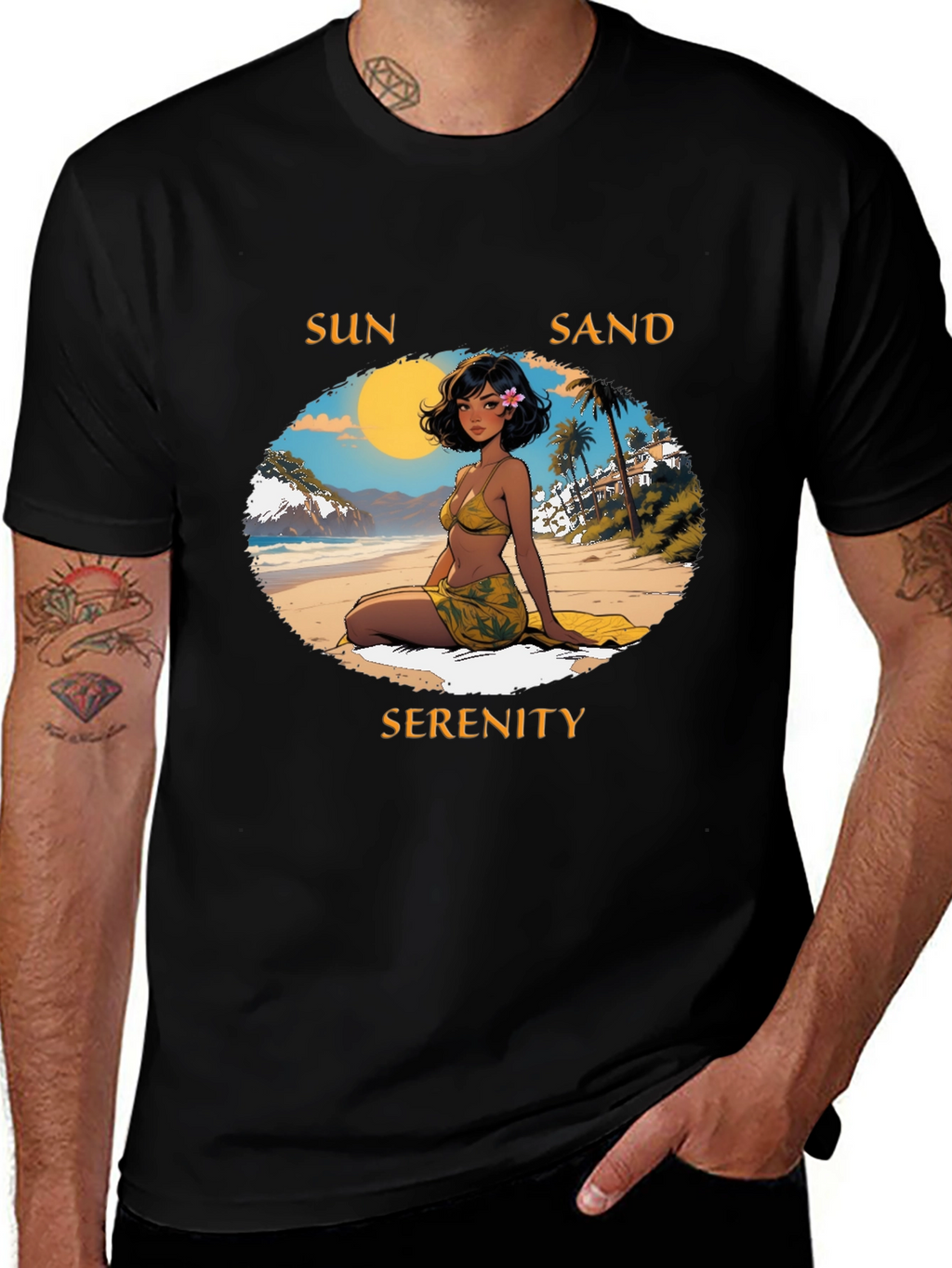 Sun Sand Serenity Graphic Tee - Beach Vibes T-Shirt