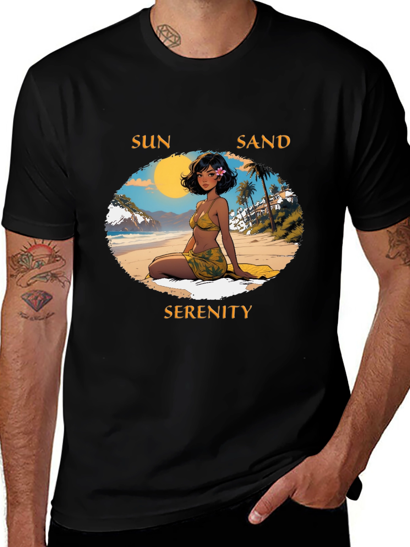 Sun Sand Serenity Graphic Tee - Beach Vibes T-Shirt
