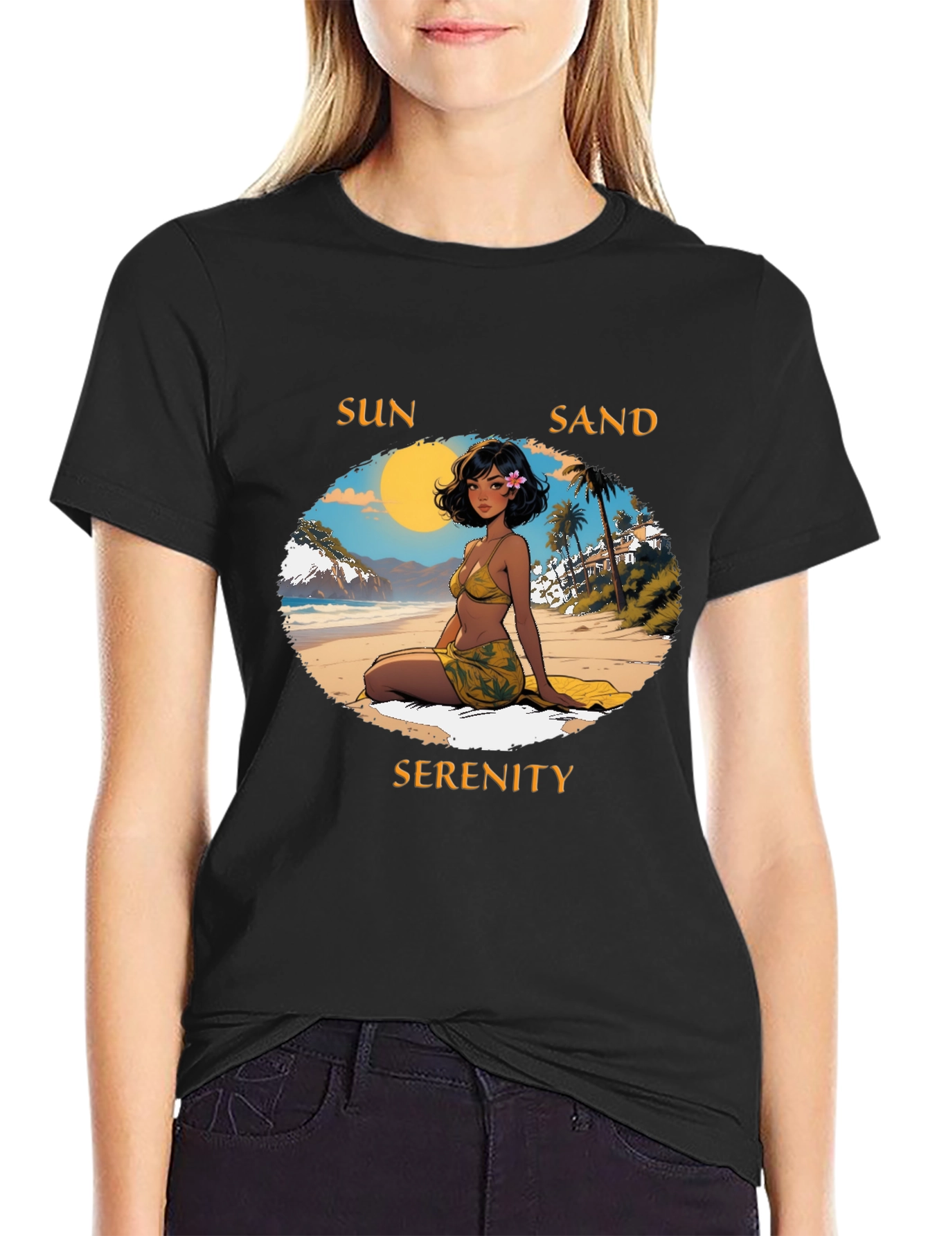 Sun Sand Serenity Graphic Tee - Beach Vibes T-Shirt