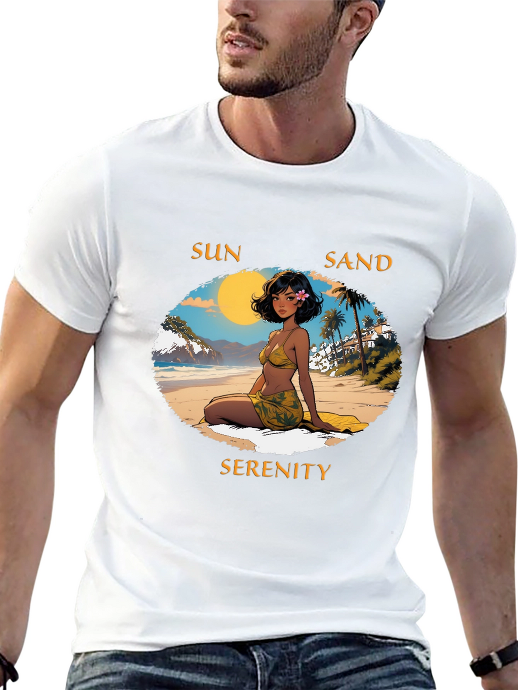 Sun Sand Serenity Graphic Tee - Beach Vibes T-Shirt