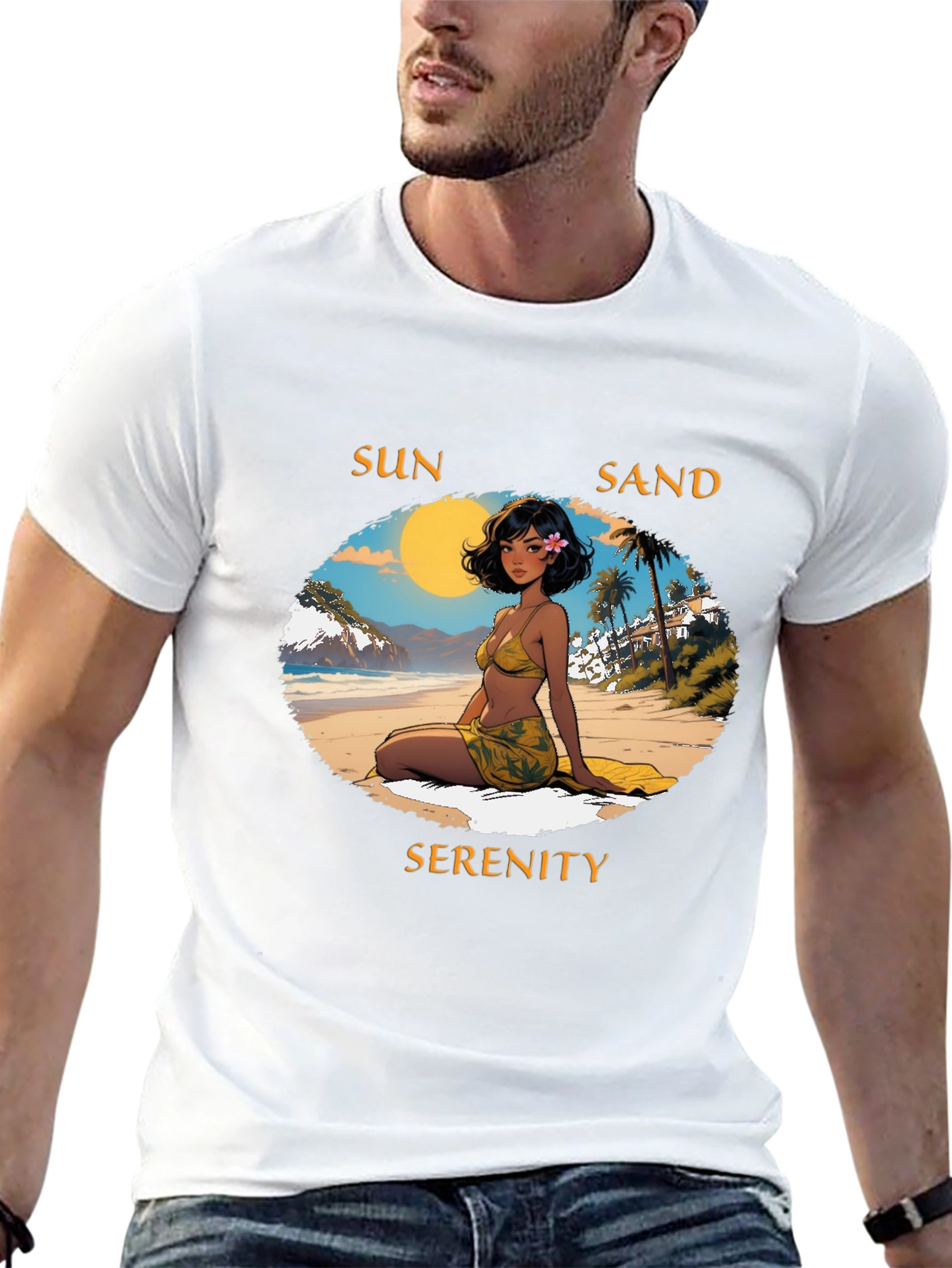 Sun Sand Serenity Graphic Tee - Beach Vibes T-Shirt