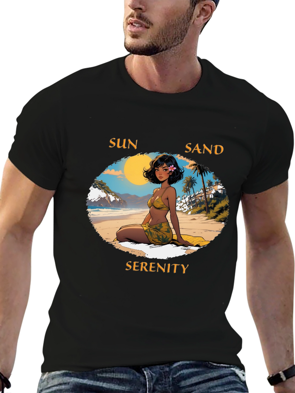 Sun Sand Serenity Graphic Tee - Beach Vibes T-Shirt