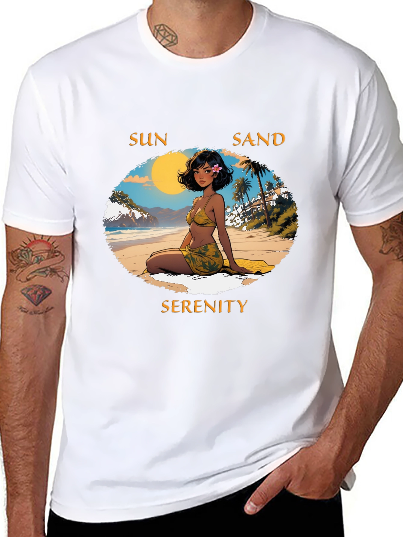 Sun Sand Serenity Graphic Tee - Beach Vibes T-Shirt