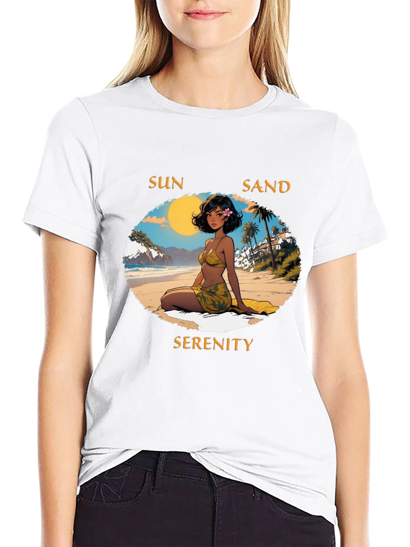 Sun Sand Serenity Graphic Tee - Beach Vibes T-Shirt